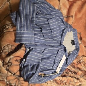 Lumiere Blue and White Striped Shirt
